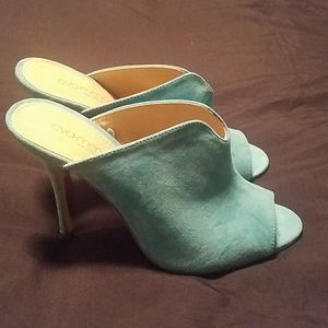 NY&CO EVA MENDES NEW BLUE SLIDES